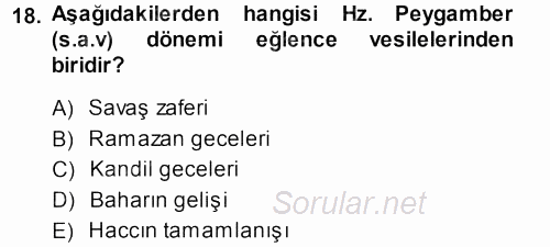 Günümüz Fıkıh Problemleri 2013 - 2014 Ara Sınavı 18.Soru