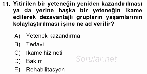 Sosyal Sorunlar 2015 - 2016 Tek Ders Sınavı 11.Soru
