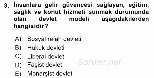 Sosyal Sorunlar 2015 - 2016 Tek Ders Sınavı 3.Soru