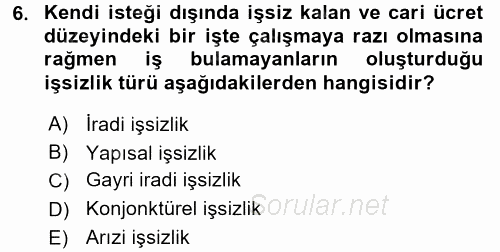 Sosyal Sorunlar 2015 - 2016 Tek Ders Sınavı 6.Soru