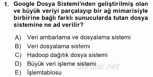 İşletme Analitiği 2017 - 2018 Dönem Sonu Sınavı 1.Soru