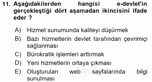 Bilgi Ekonomisi 2017 - 2018 3 Ders Sınavı 11.Soru
