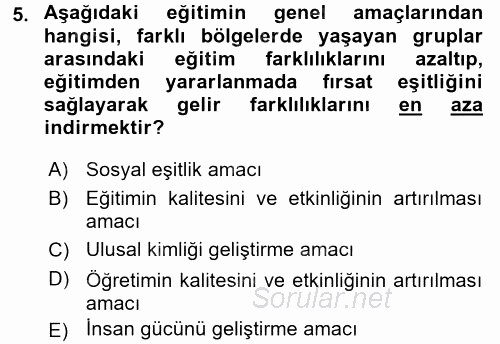 Bilgi Ekonomisi 2017 - 2018 3 Ders Sınavı 5.Soru