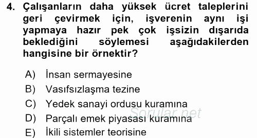 Toplumsal Cinsiyet Çalışmaları 2015 - 2016 Ara Sınavı 4.Soru