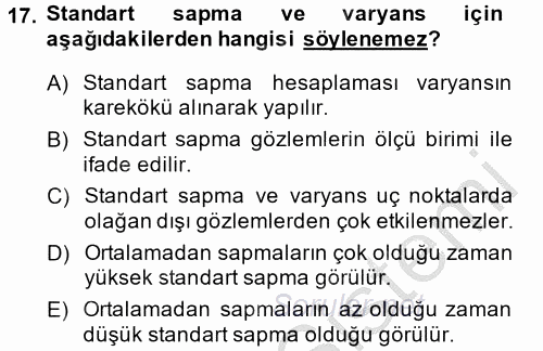 Uluslararası İlişkilerde Araştırma Yöntemleri 2014 - 2015 Dönem Sonu Sınavı 17.Soru