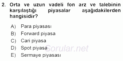 Spor Finansmanı 2015 - 2016 Dönem Sonu Sınavı 2.Soru