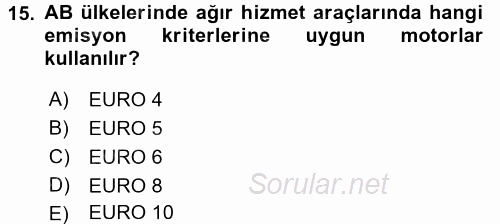 Uluslararası Lojistik 2016 - 2017 3 Ders Sınavı 15.Soru