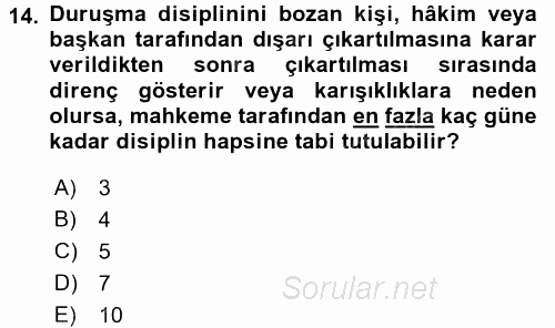 Ceza Muhakemesi Hukuku 2016 - 2017 Dönem Sonu Sınavı 14.Soru