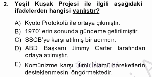Türk Dış Politikası 2 2013 - 2014 Ara Sınavı 2.Soru