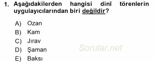 Türk Halk Şiiri 2016 - 2017 Dönem Sonu Sınavı 1.Soru