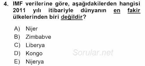 Dış Ticarete Giriş 2016 - 2017 Ara Sınavı 4.Soru