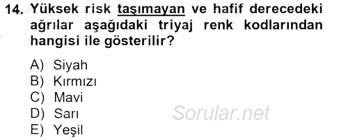 Sağlık Kurumları Mevzuatı 2012 - 2013 Dönem Sonu Sınavı 14.Soru