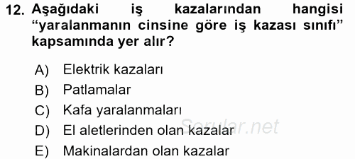 Elektrik Bakım, Arıza Bulma ve Güvenlik 2015 - 2016 Dönem Sonu Sınavı 12.Soru