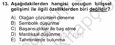 Okulöncesinde Materyal Geliştirme 2012 - 2013 Ara Sınavı 13.Soru