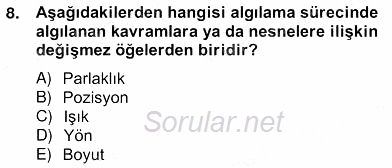 Okulöncesinde Materyal Geliştirme 2012 - 2013 Ara Sınavı 8.Soru