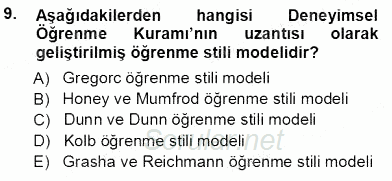 Öğretim İlke Ve Yöntemleri 2013 - 2014 Tek Ders Sınavı 9.Soru