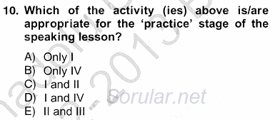 Konuşma Ve Yazma Öğretimi 2012 - 2013 Ara Sınavı 10.Soru