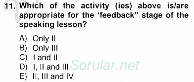 Konuşma Ve Yazma Öğretimi 2012 - 2013 Ara Sınavı 11.Soru