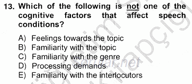 Konuşma Ve Yazma Öğretimi 2012 - 2013 Ara Sınavı 13.Soru