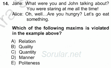 Konuşma Ve Yazma Öğretimi 2012 - 2013 Ara Sınavı 14.Soru