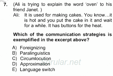 Konuşma Ve Yazma Öğretimi 2012 - 2013 Ara Sınavı 7.Soru