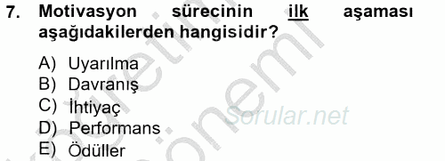 Satış Yönetimi ve Telefonda Satış 2012 - 2013 Dönem Sonu Sınavı 7.Soru