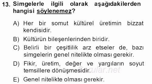 Sosyal Bilimlerde Temel Kavramlar 2013 - 2014 Ara Sınavı 13.Soru