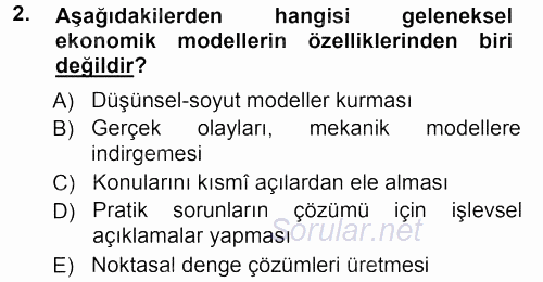 Ekonomi Sosyolojisi 2012 - 2013 Ara Sınavı 2.Soru
