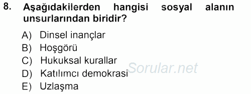 Ekonomi Sosyolojisi 2012 - 2013 Ara Sınavı 8.Soru