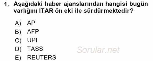 Haber Türleri 2016 - 2017 Dönem Sonu Sınavı 1.Soru