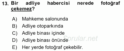 Haber Türleri 2016 - 2017 Dönem Sonu Sınavı 13.Soru