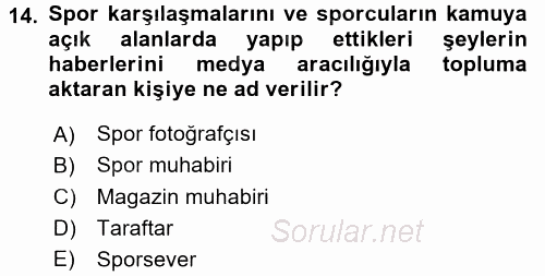 Haber Türleri 2016 - 2017 Dönem Sonu Sınavı 14.Soru