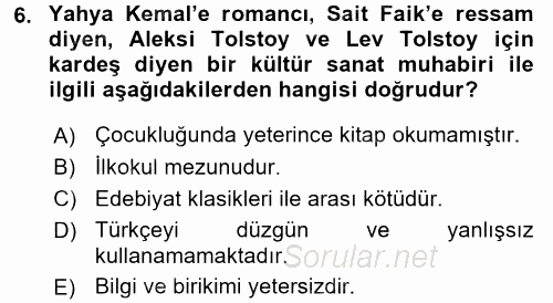 Haber Türleri 2016 - 2017 Dönem Sonu Sınavı 6.Soru