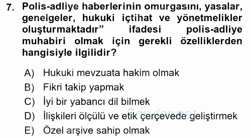 Haber Türleri 2016 - 2017 Dönem Sonu Sınavı 7.Soru