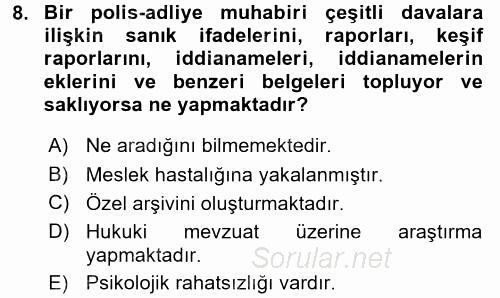 Haber Türleri 2016 - 2017 Dönem Sonu Sınavı 8.Soru