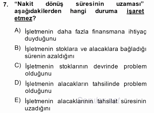 Mali Analiz 2014 - 2015 Dönem Sonu Sınavı 7.Soru