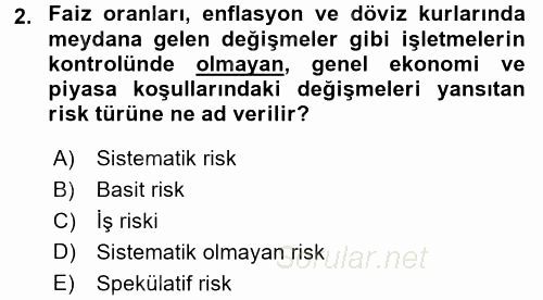 Girişim Finansmanı 2016 - 2017 Ara Sınavı 2.Soru
