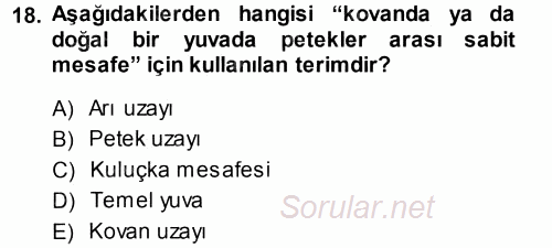 Hayvan Yetiştirme 2014 - 2015 Tek Ders Sınavı 18.Soru