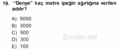 Hayvan Yetiştirme 2014 - 2015 Tek Ders Sınavı 19.Soru