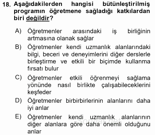 Çocuk, Bilim Ve Teknoloji 2016 - 2017 Dönem Sonu Sınavı 18.Soru