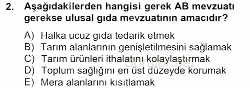 Gıda Güvenliğinin Temel Prensipleri 2012 - 2013 Ara Sınavı 2.Soru