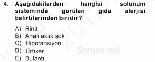 Gıda Güvenliğinin Temel Prensipleri 2012 - 2013 Ara Sınavı 4.Soru