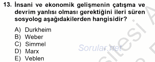 Ekonominin Güncel Sorunları 2012 - 2013 Ara Sınavı 13.Soru