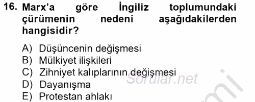 Ekonominin Güncel Sorunları 2012 - 2013 Ara Sınavı 16.Soru