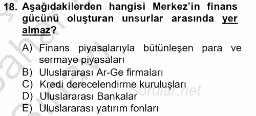 Ekonominin Güncel Sorunları 2012 - 2013 Ara Sınavı 18.Soru