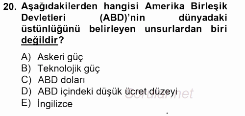 Ekonominin Güncel Sorunları 2012 - 2013 Ara Sınavı 20.Soru