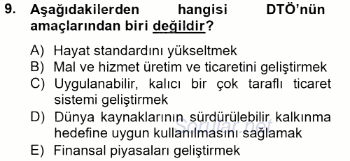 Ekonominin Güncel Sorunları 2012 - 2013 Ara Sınavı 9.Soru