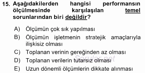Performans ve Kariyer Yönetimi 2017 - 2018 Ara Sınavı 15.Soru