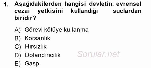 Uluslararası Hukuk 2 2014 - 2015 Ara Sınavı 1.Soru