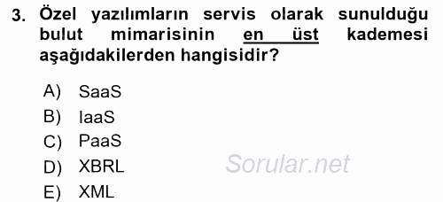 Muhasebe Yazılımları 2015 - 2016 Tek Ders Sınavı 3.Soru